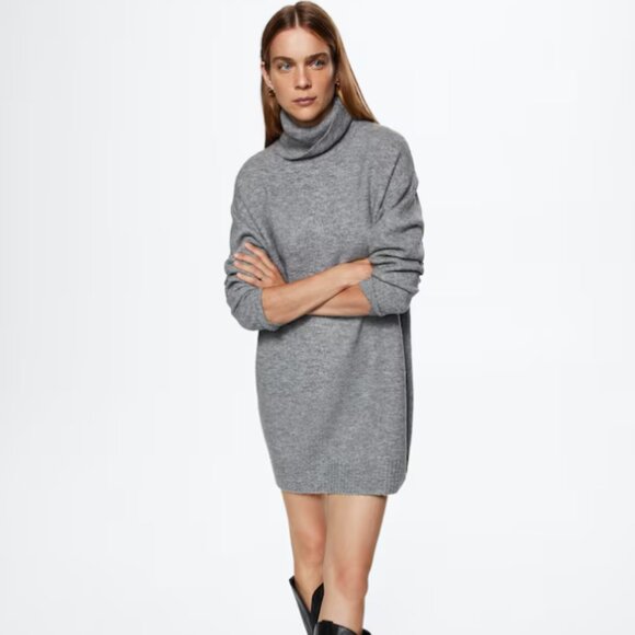 Mango - Turtleneck Sweater Dress - Picture 1 of 3